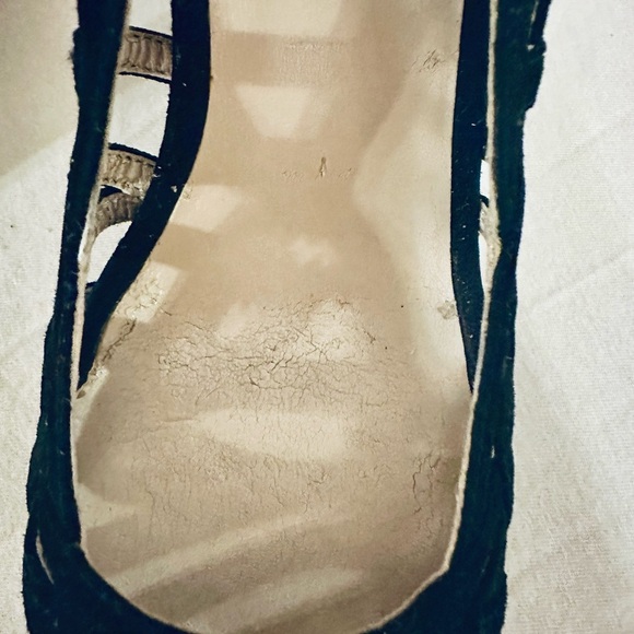 Nine West 8.5 Black Strappy Heels Cutout - Picture 3 of 6